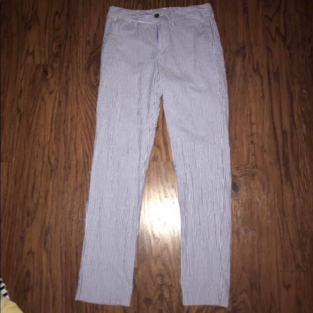 Blue seersucker pants size 10 Ralph Lauren